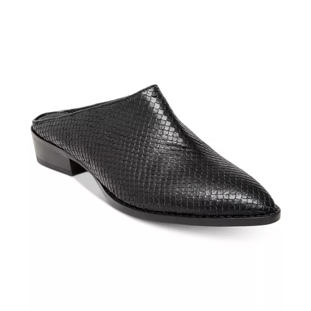 Steve Madden Andrew Western Leather Mules Snakeskin Black Size 7